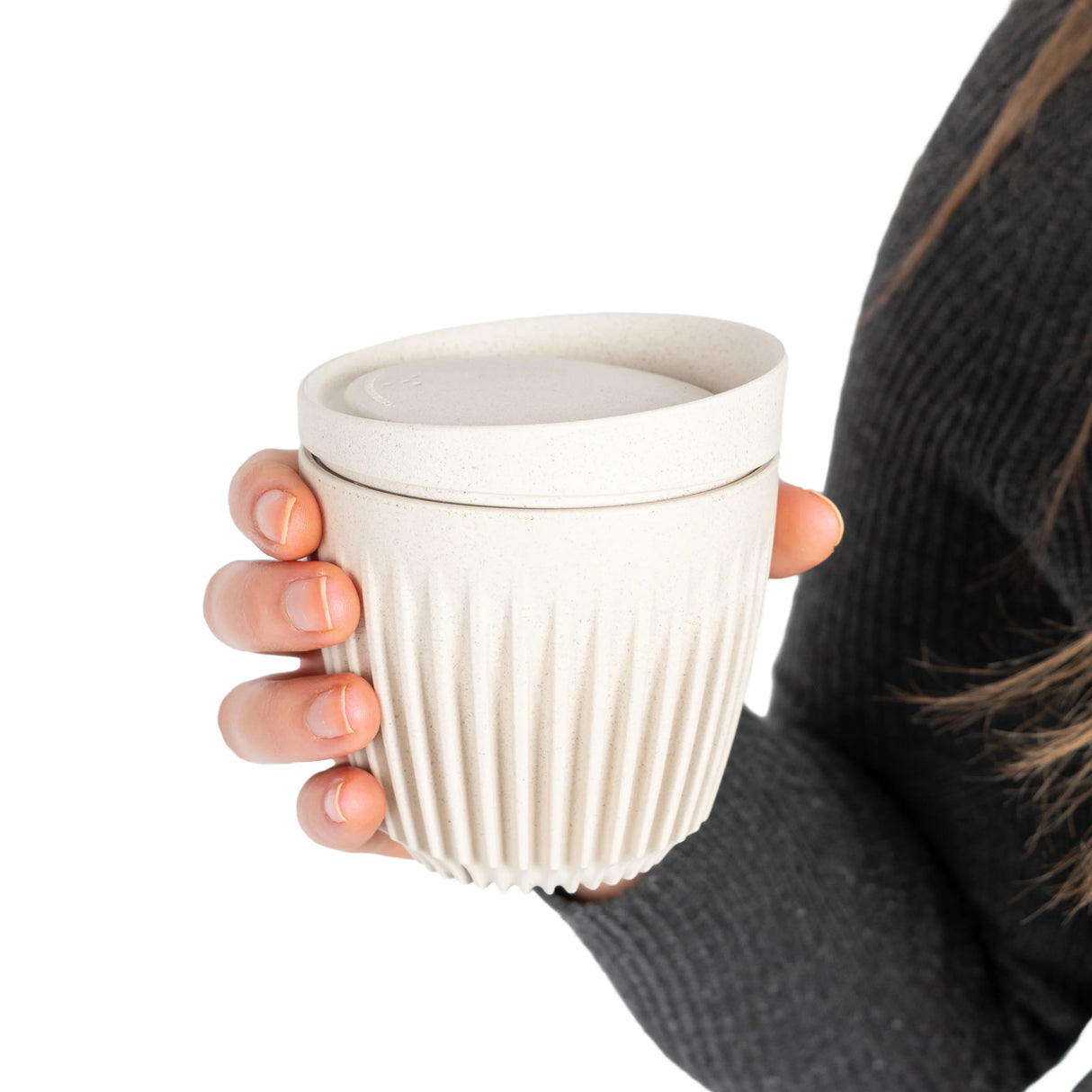 Huskee Reusable 6oz Coffee Cup with Lid - Natural