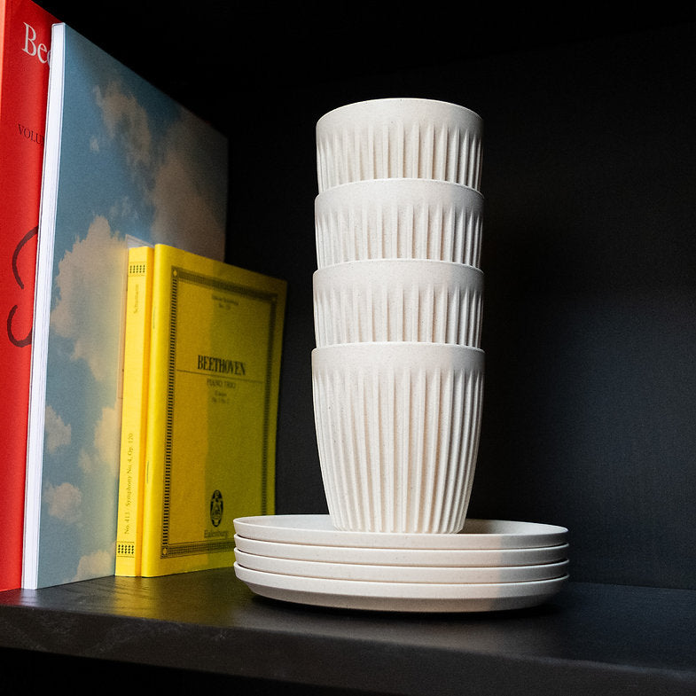 Huskee Reusable 8oz Coffee Cups 4 Pack - Natural