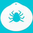 Blue spider icon on a turquoise background
