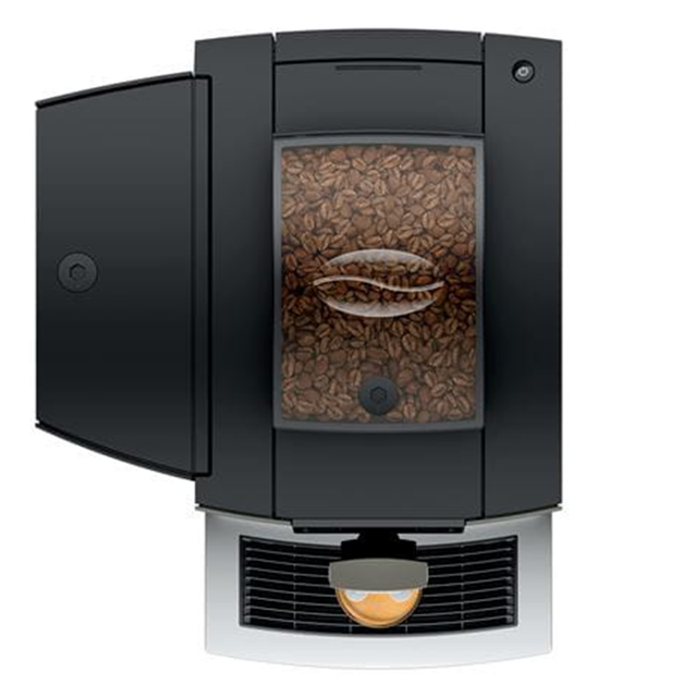 Jura Bean-to-Cup Coffee Machine in Dark Inox with advanced brewing technology and intuitive touchscreen for professional coffee service.