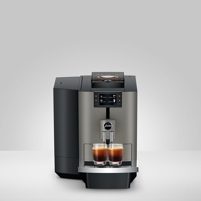 Jura Bean-to-Cup Coffee Machine in Dark Inox with advanced brewing technology and intuitive touchscreen for professional coffee service.