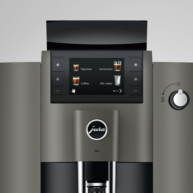 Front view of the JURA W4 Professional bean-to-cup coffee machine.