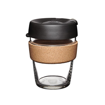 KeepCup Brew Cork Glass Reusable Coffee Cup 12oz - Black