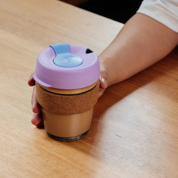 KeepCup Brew Cork Glass Reusable Coffee Cup M 12oz/340ml - Purple Moonlight