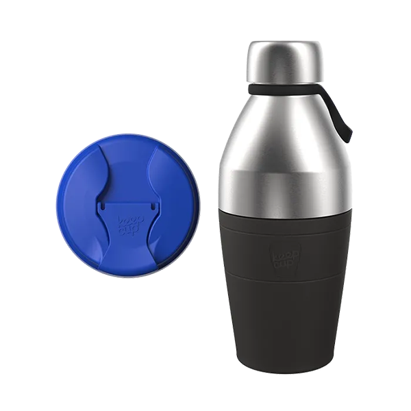 KeepCup Just Essentials Water Bottle18oz/530ml & Commuter Flip Lid Gift Box - Black Electric