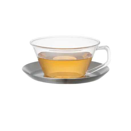 Kinto CAST Tea Cup & Saucer - Stainless Steel