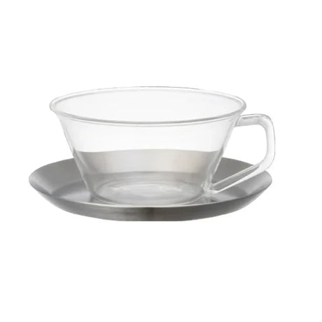Kinto CAST Tea Cup & Saucer - Stainless Steel