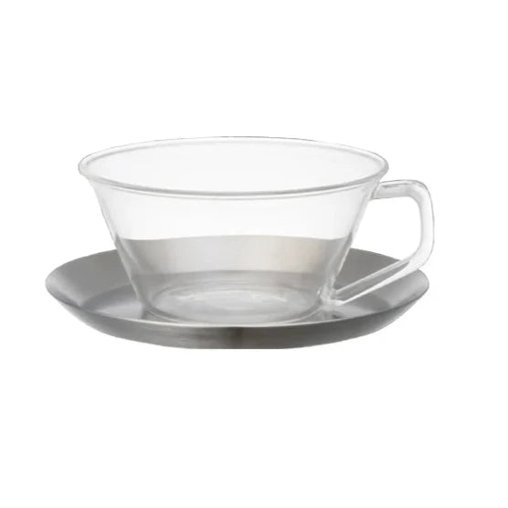 Kinto CAST Tea Cup & Saucer - Stainless Steel