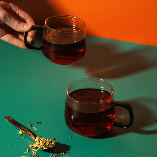 La Cafetiere Glass Mug, Set of 2, 275ml - Green Glass Handle