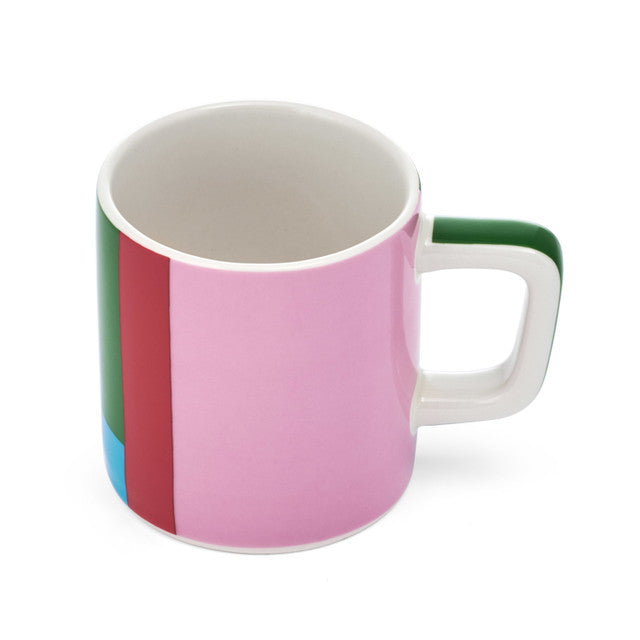 La Cafetière Ceramic Espresso Cup 120ml - Pink and Red Utopian Lines