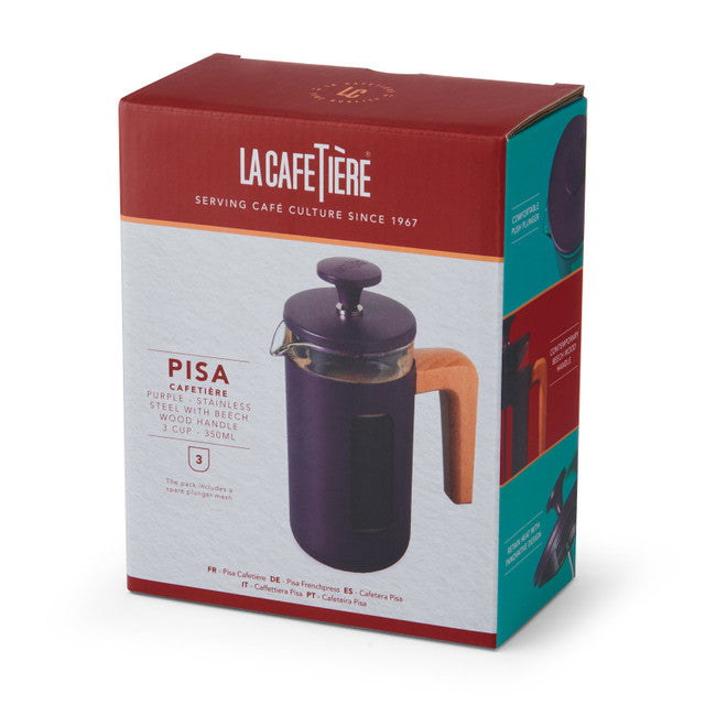 La Cafetière Pisa 3 Cup Cafetiere - Purple