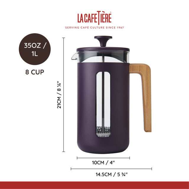 La Cafetière Pisa 8 Cup Cafetiere - Purple