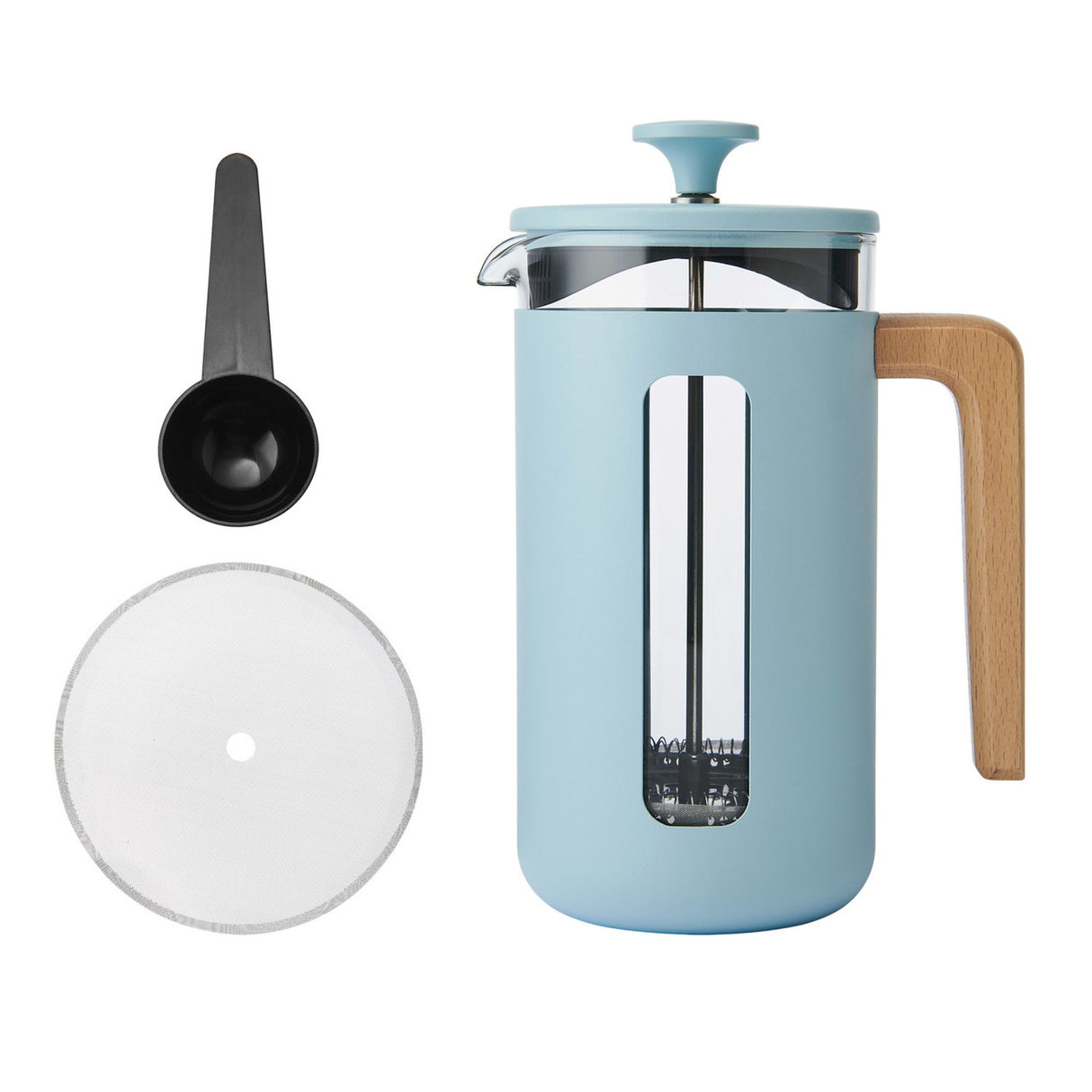 La Cafetiere Pisa 8 Cup Cafetiere - Sky Blue