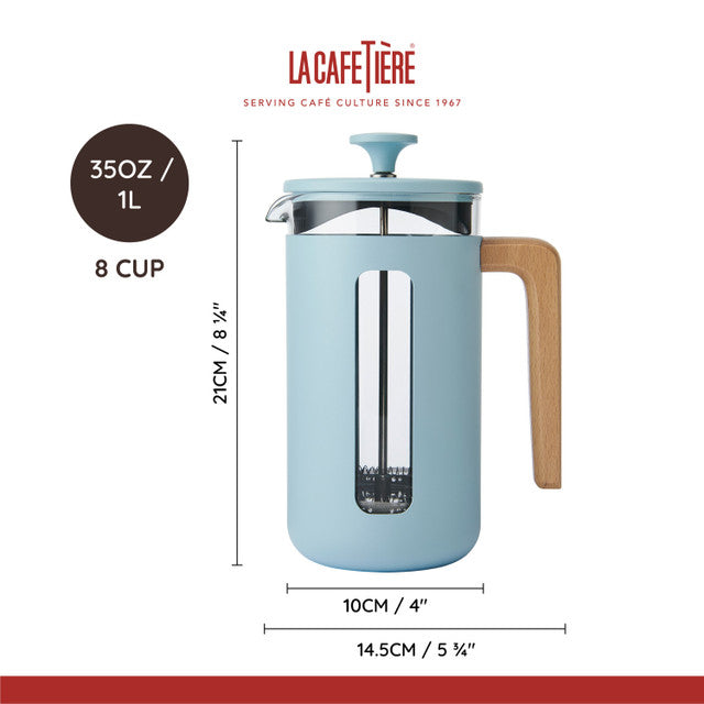 La Cafetiere Pisa 8 Cup Cafetiere - Sky Blue