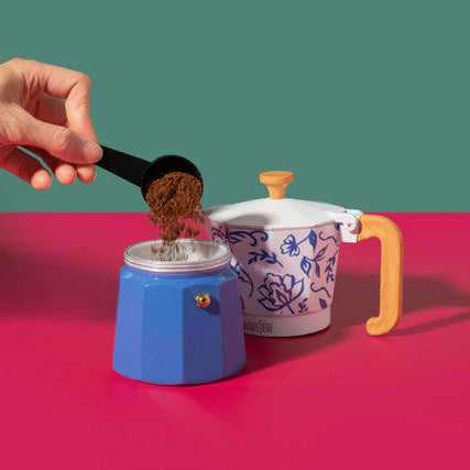 La Cafetière Venice 6 Cup Aluminium Stovetop Coffee Maker - Blu Fiorato