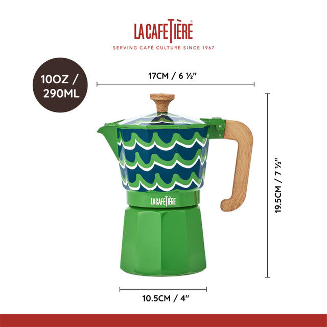 La Cafetière Venice 6 Cup Aluminium Stovetop Coffee Maker - Cyan Tides