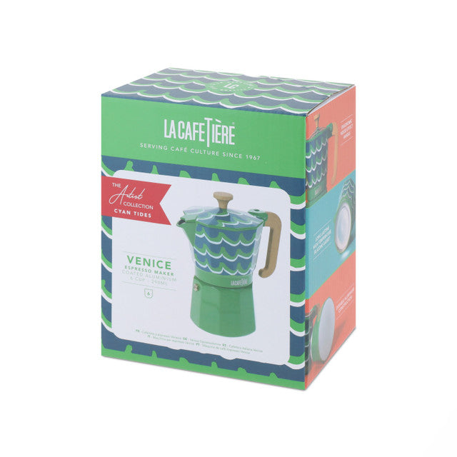 La Cafetière Venice 6 Cup Aluminium Stovetop Coffee Maker - Cyan Tides