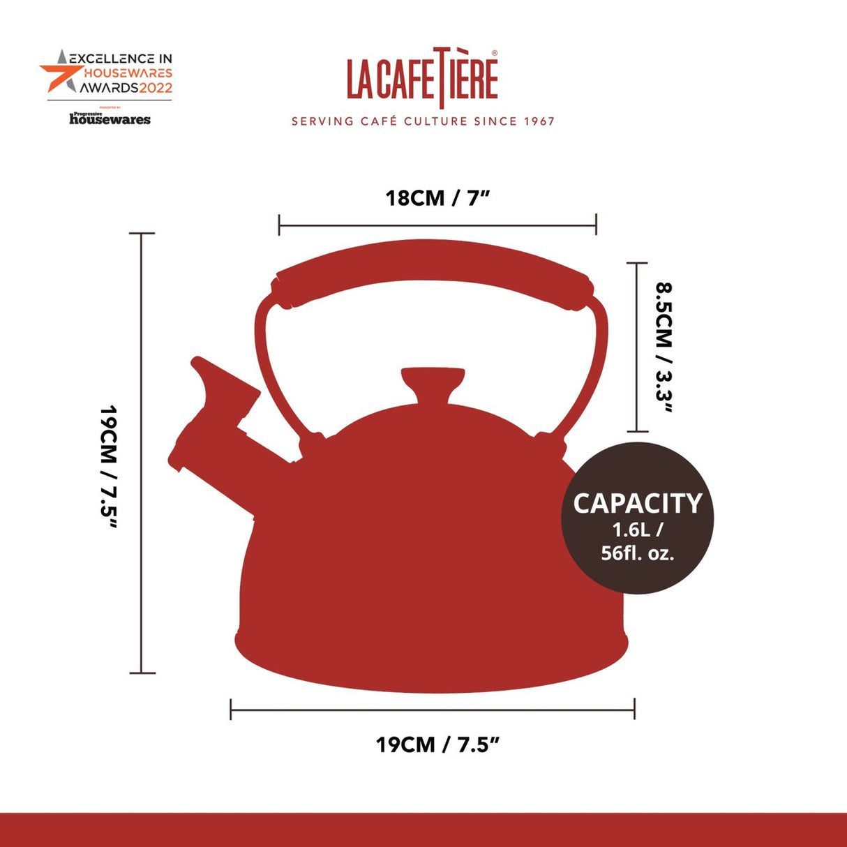 La Cafetière Whistling Kettle, 1.6L - Latte
