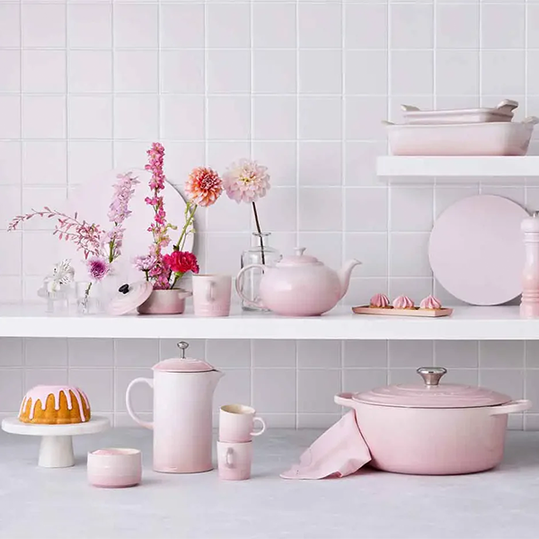 Le Creuset Stoneware Cafetiere 1L - Shell Pink
