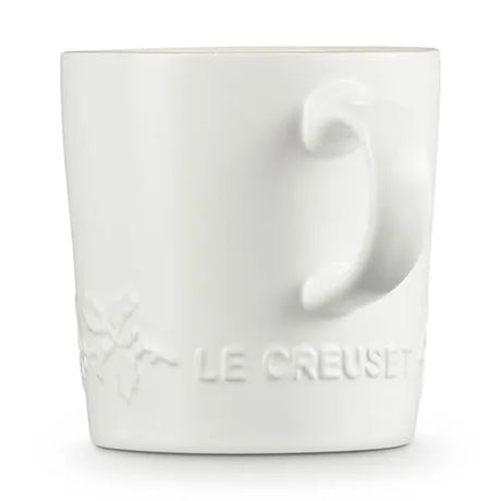 Le Creuset Stoneware Holly Cappuccino Mug 200ml - White