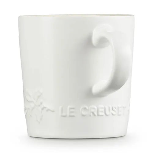 Le Creuset Stoneware Holly Cappuccino Mug 200ml - White
