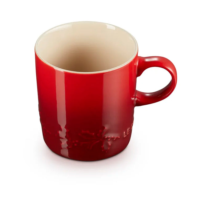 Le Creuset Stoneware Holly 350ml Mug - Cerise