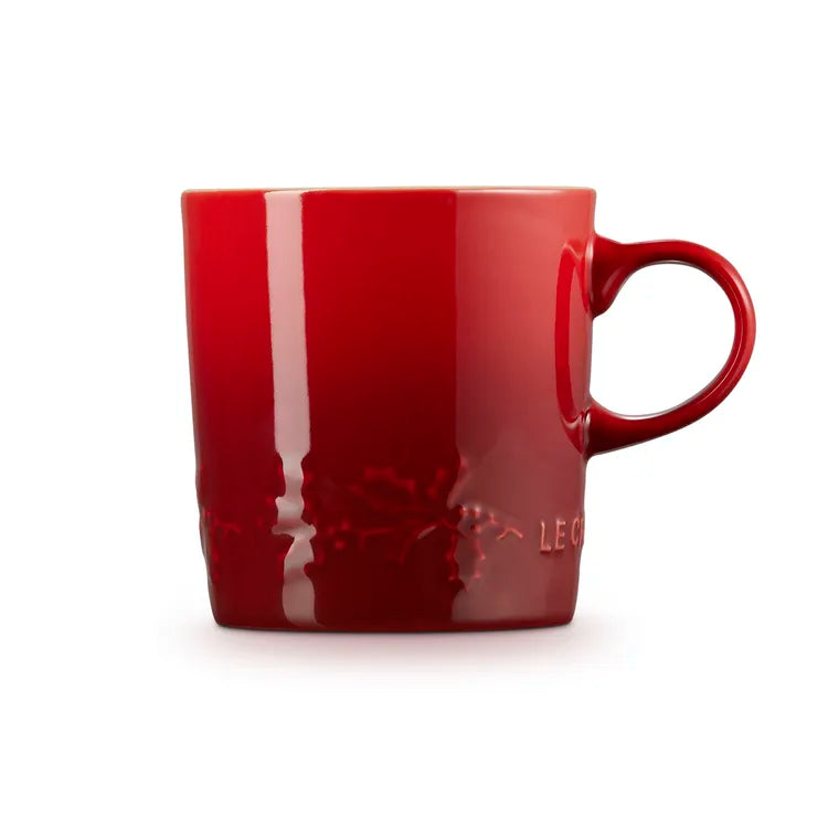 Le Creuset Stoneware Holly 200ml Cappuccino Mug - Cerise I Redber Coffee