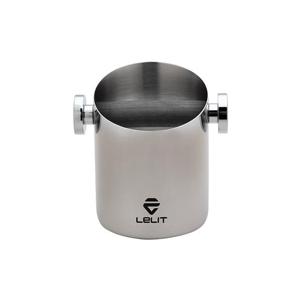 Lelit Cylindrical Knock Box with Cloth & Brush