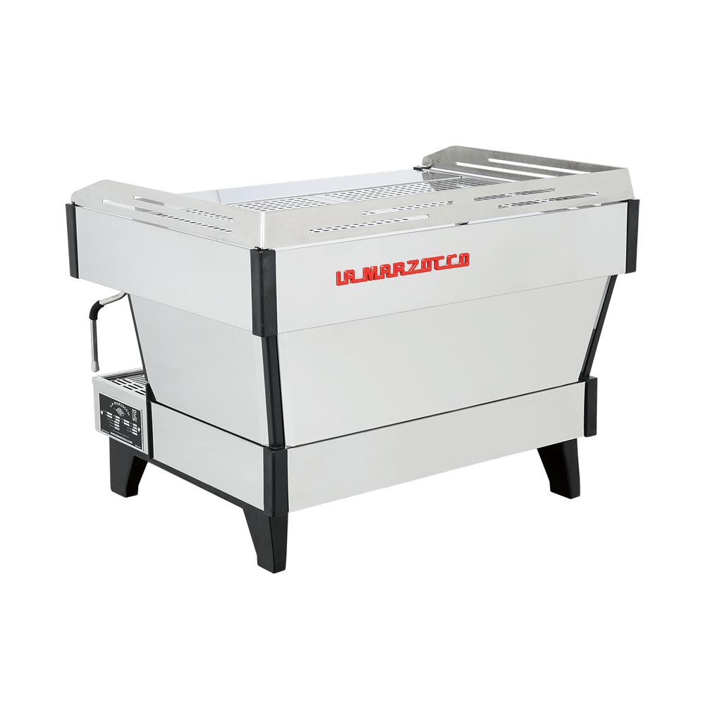 La Marzocco Linea PB espresso machine in stainless steel finish, featuring eco mode for energy efficiency during off-peak hours.