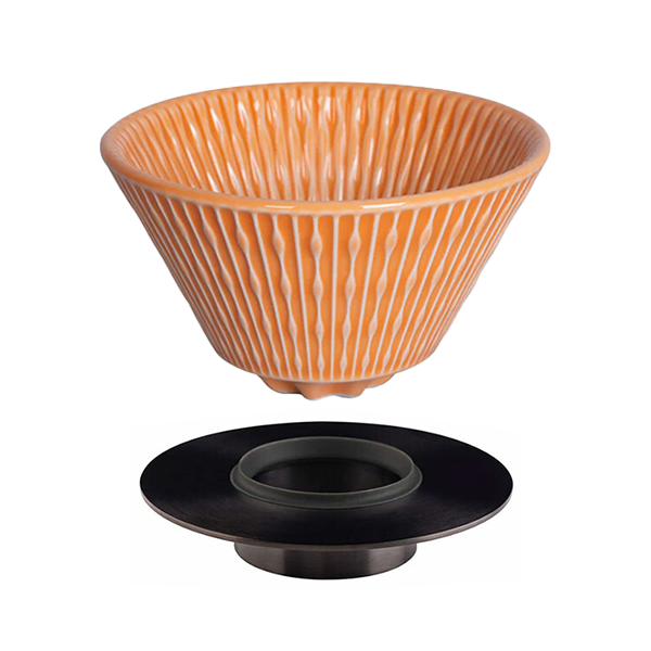 Loveramics Flatbed Coffee Dripper 200ml with Holder - Orange
