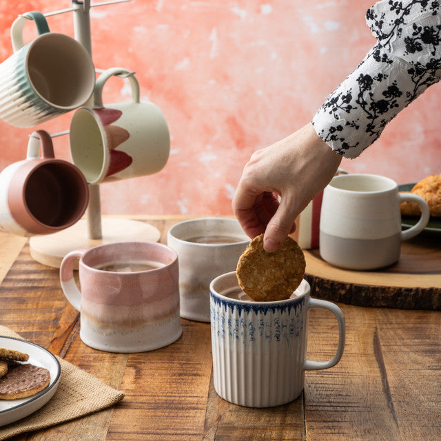 Mikasa Blue Textured Mug, 410ml