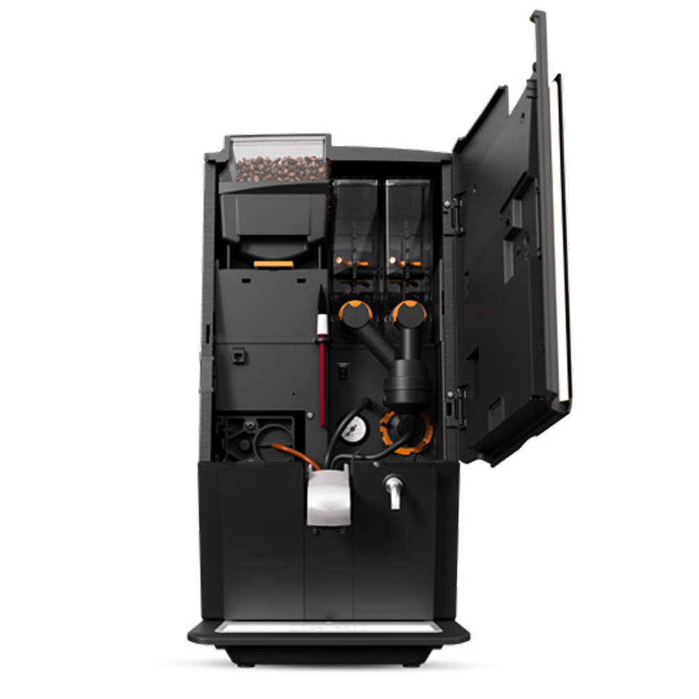 Bravilor Esprecious 12 Bean-to-Cup Coffee Machine – sleek design with intuitive touchscreen, dual canisters for coffee beans and instant ingredients, automatic rinsing program, and up to 120 cups per day capacity. Ideal for high-demand environments.