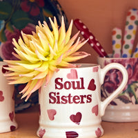 Emma Bridgewater Pink Hearts Soul Sisters Mug - 1/2 Pint