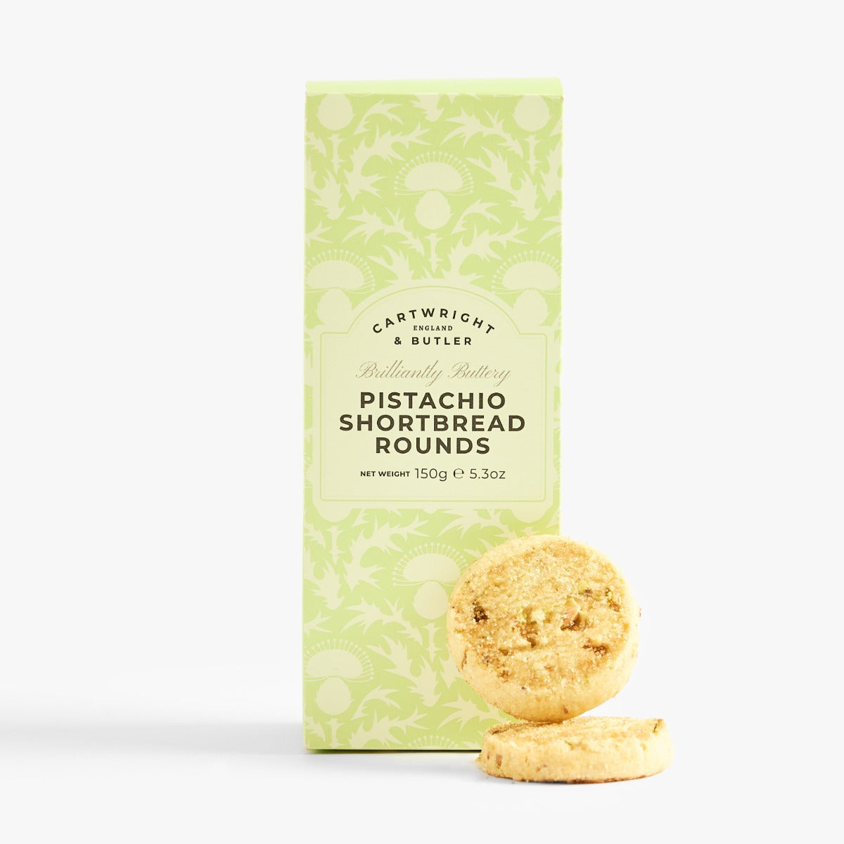 Cartwright & Butler Pistachio Shortbread Rounds in Carton