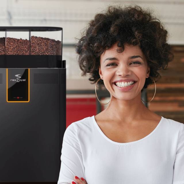 Rex-Royal S500 Bean-to-Cup Coffee Machine, Swiss-made for high-demand settings, with sleek design and advanced technology for barista-quality coffee in cafés, hotels, offices and restaurants I Redber