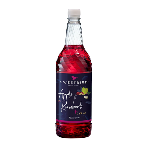 Sweetbird Apple and Rhubarb Fusion Syrup with Caffeine 1L