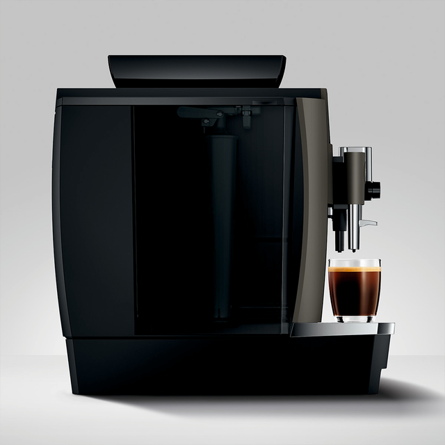 Jura W8 Bean-to-Cup Coffee Machine with a sleek design, 3.5-inch colour TFT display, Fine Foam Frother, and Professional Aroma Grinder for high-quality espresso and milk-based drinks.