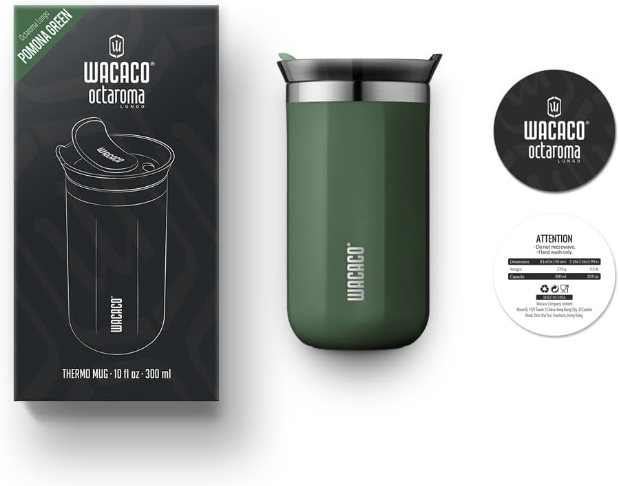 Wacaco Octaroma Lungo Vacuum Insulated Mug 300ml - Pomona Green