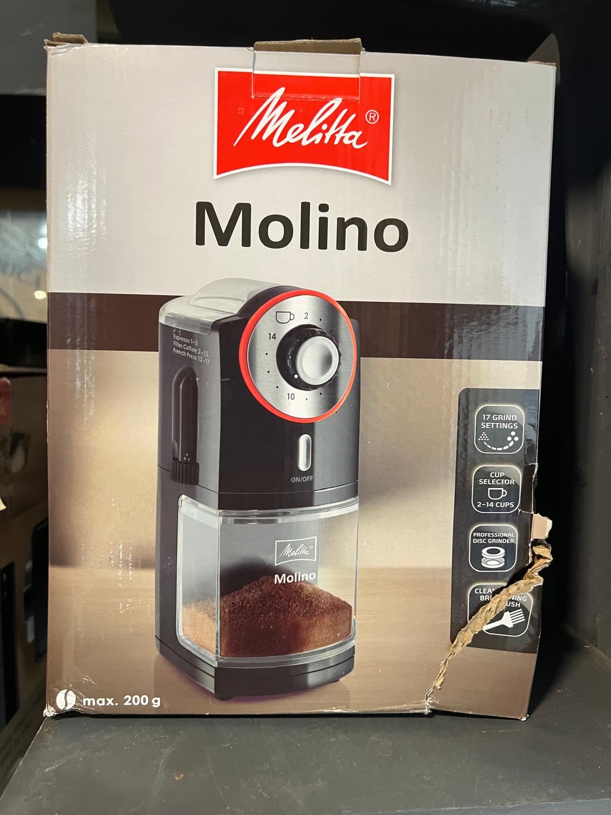 Melitta MOLINO Electric Burr Coffee Grinder (Box Damage)