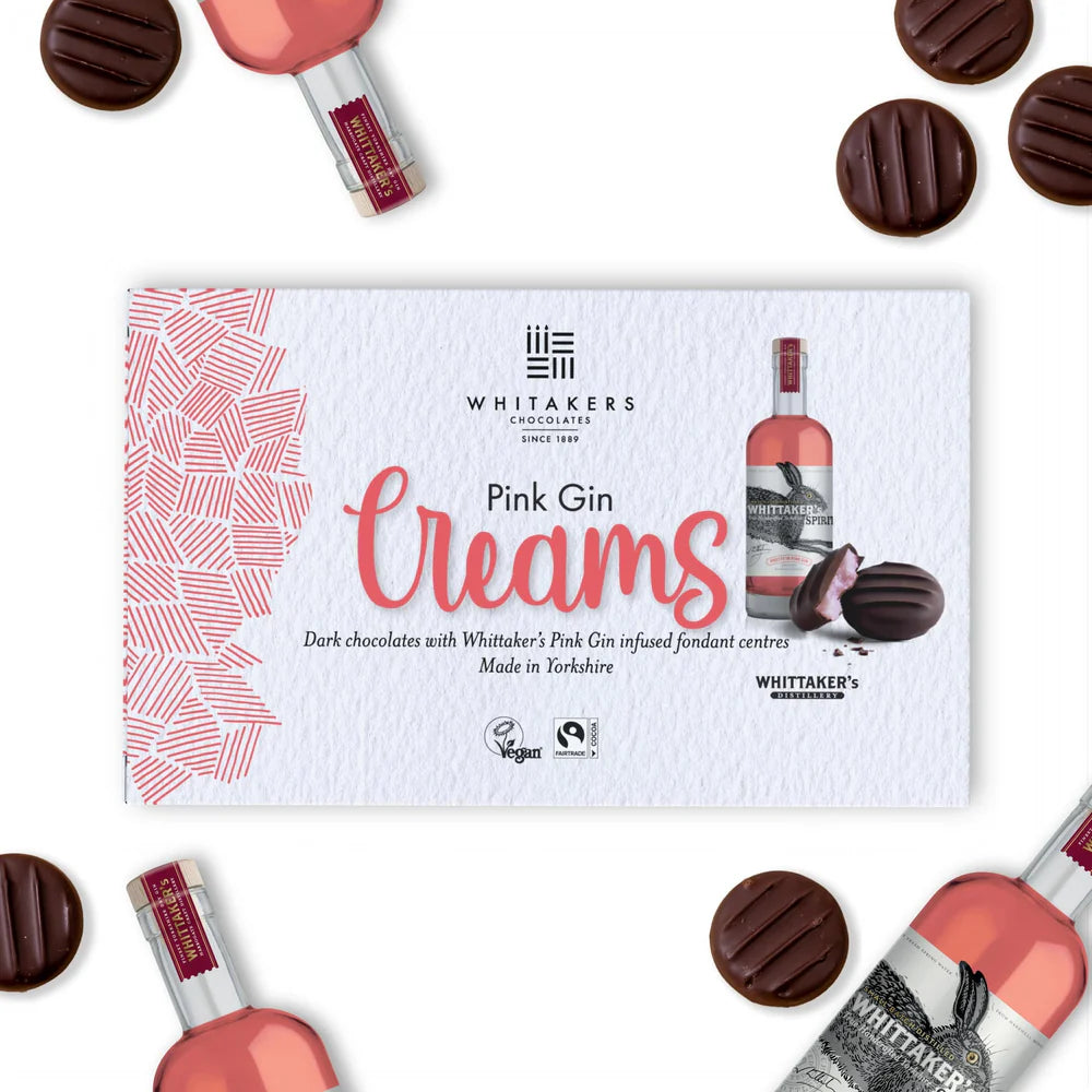 Whitakers Dark Chocolate Pink Gin Fondant Creams 150g