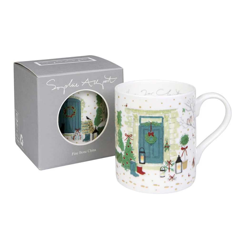 Sophie Allport Holly & Berry Home For Christmas Mug - 425ml (Gift Boxed)