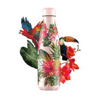 Chilly's Stainless Steel Reusable Water Bottle 500ml - Tropical Hidden Toucan