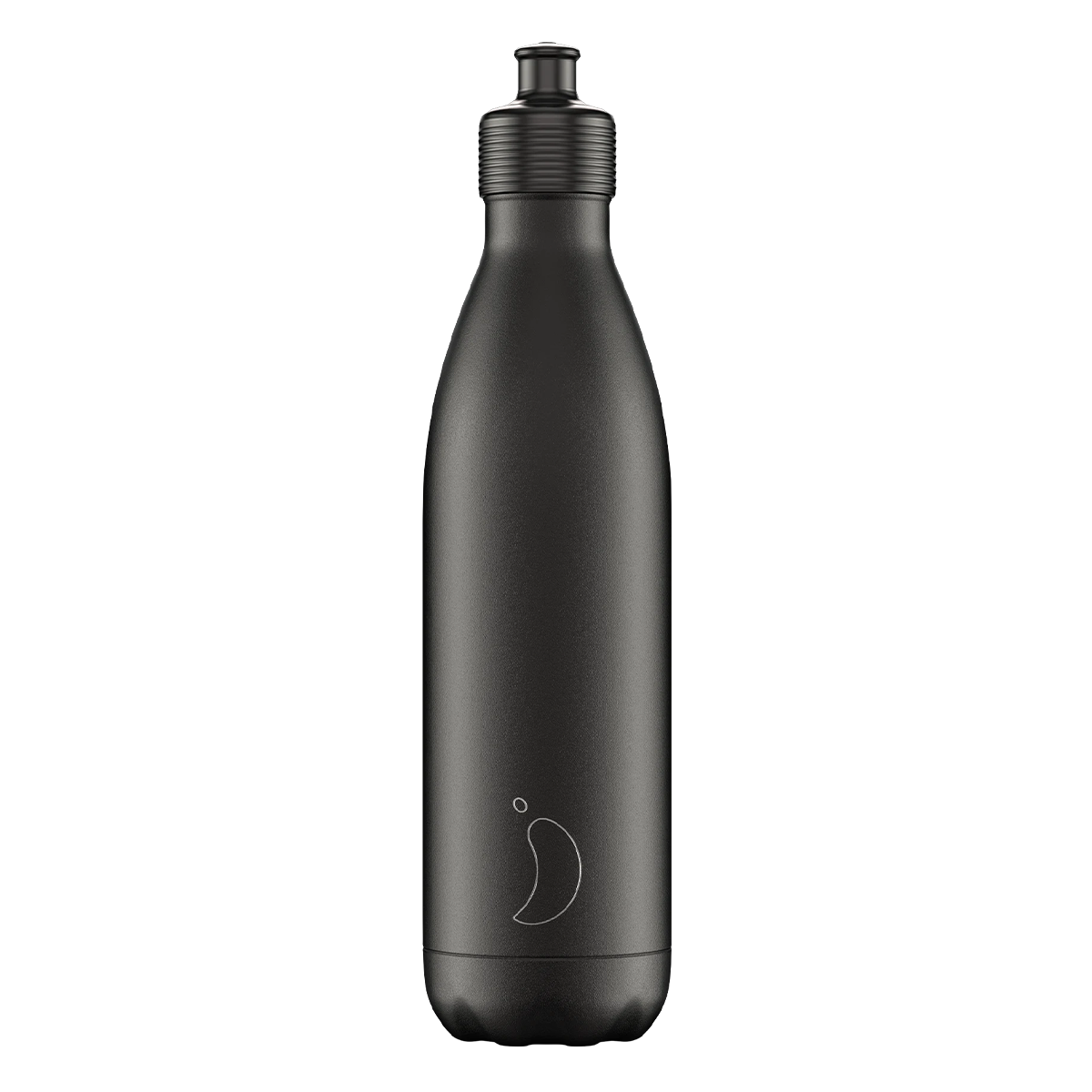 Chilly's Vacuum Insulated Stainless Steel 750ml Sports Drinking Bottle  - Monochrome Black