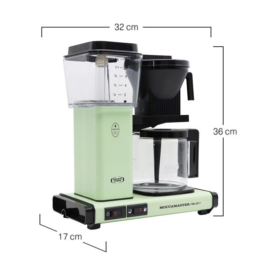 Dimensions: Moccamaster KBG Select Filter Coffee Machine