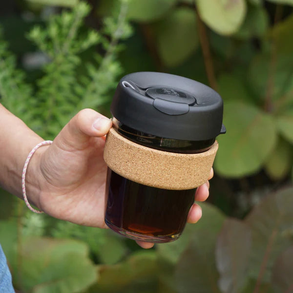 KeepCup Brew Cork Glass Coffee Cup 12oz - Black