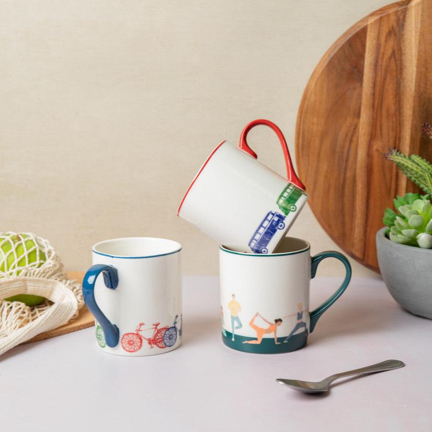 Mikasa Straight-Sided Porcelain Mug, 280ml - Bike, Redber CoffeeMikasa Straight-Sided Porcelain Mug, 280ml - Bike, Redber Coffee