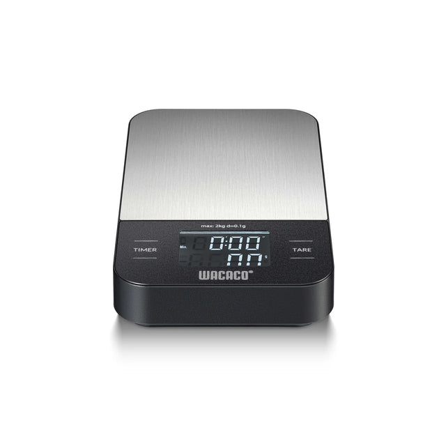 Digital kitchen scale with Wacaco branding on a white background