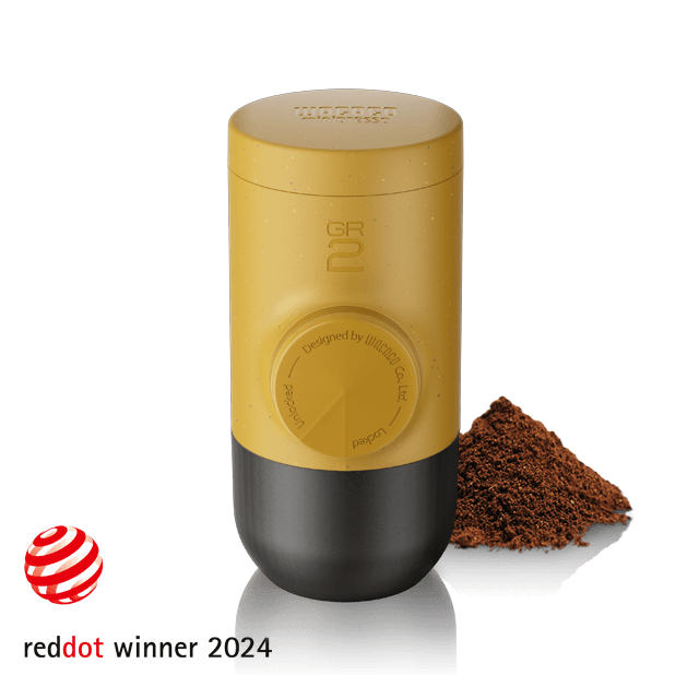 Wacaco Minipresso GR2 portable espresso maker in Golden Ochre