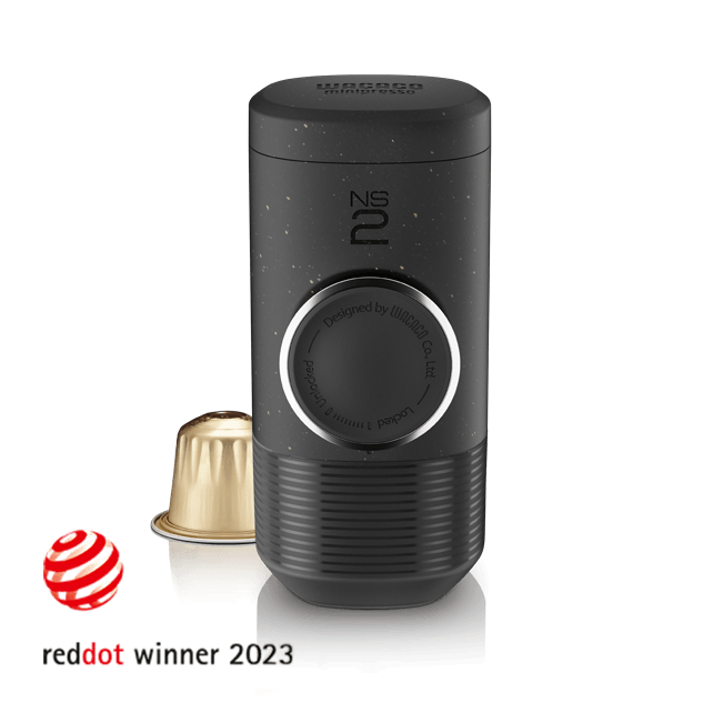 Wacaco Minipresso NS2 portable capsule espresso maker in Coal Black