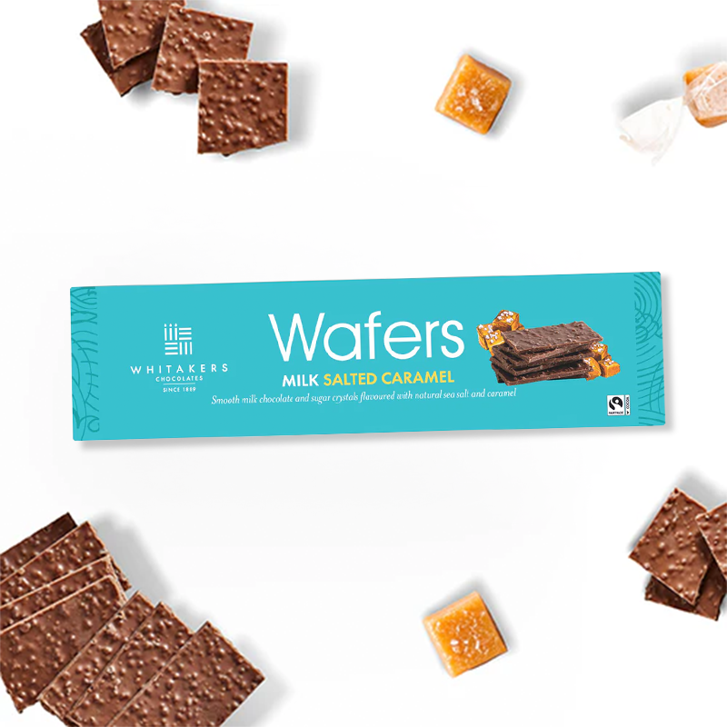 Whitakers Milk Chocolate Salted Caramel Wafer Thins 175g